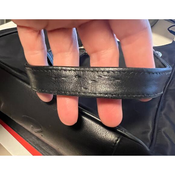 Vintage Paloma Picasso Shoulder Bag,'X' logo, black nylon/Leather, chain strap - Picture 14 of 14